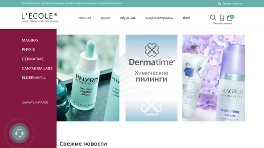 Скриншот сайта