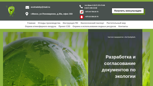 Скриншот сайта
