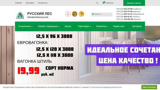 Скриншот сайта