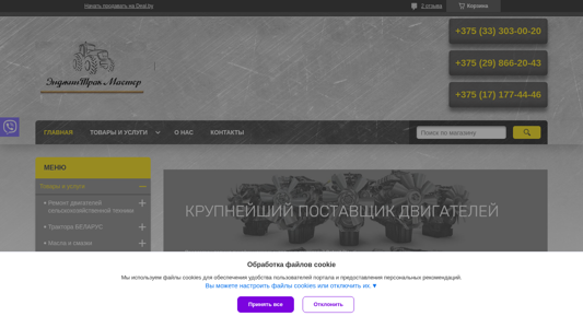 Скриншот сайта