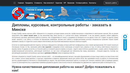 Скриншот сайта