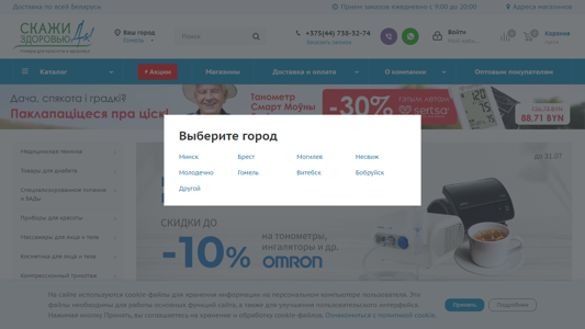 Скриншот сайта