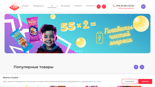 Скриншот сайта