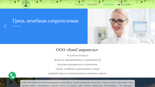 Скриншот сайта