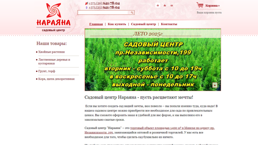 Скриншот сайта