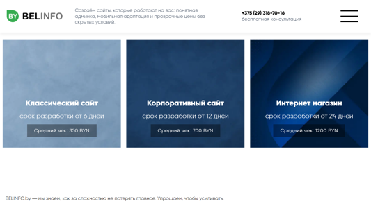 Скриншот сайта