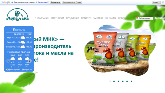 Скриншот сайта