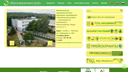 Скриншот сайта