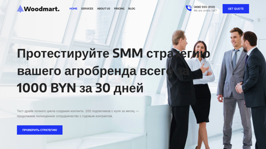 Скриншот сайта