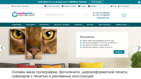 Скриншот сайта