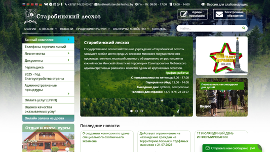 Скриншот сайта