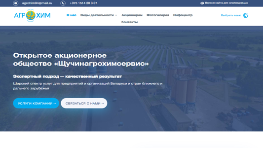 Скриншот сайта