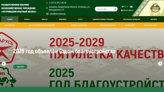 Скриншот сайта