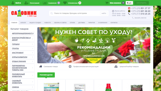Скриншот сайта