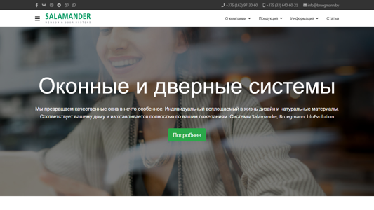 Скриншот сайта