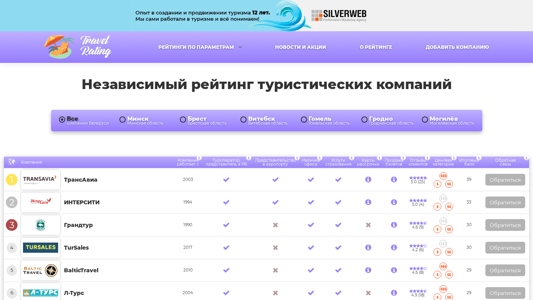 Скриншот сайта
