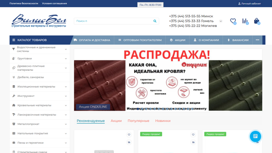 Скриншот сайта