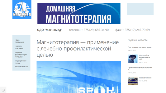 Скриншот сайта