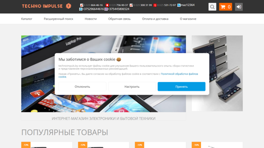 Скриншот сайта