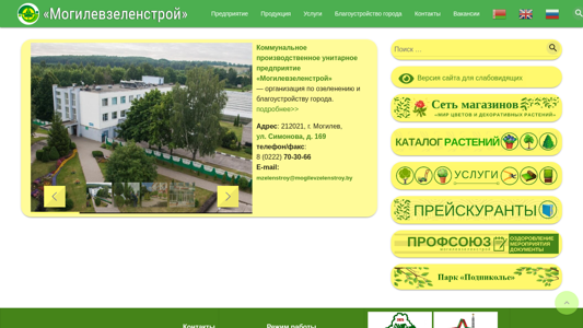 Скриншот сайта