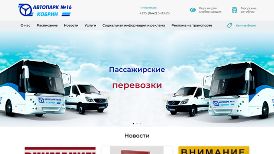 Скриншот сайта