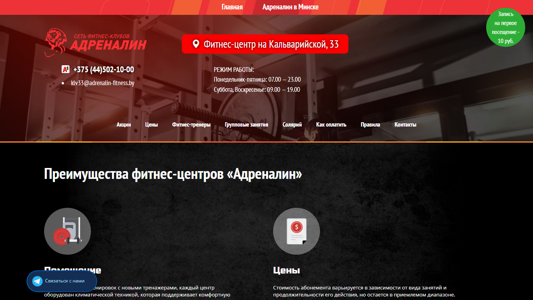 Скриншот сайта