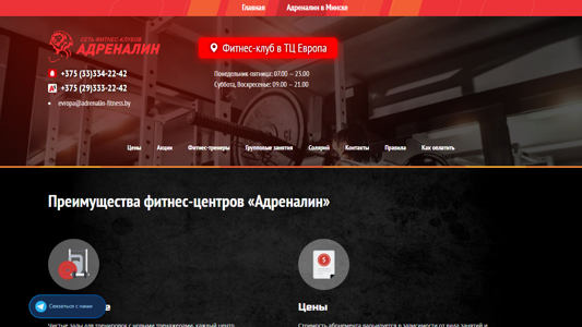 Скриншот сайта