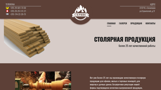 Скриншот сайта