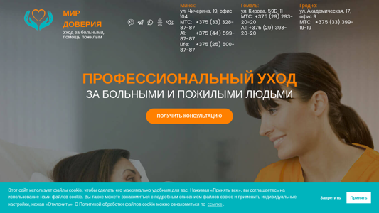 Скриншот сайта