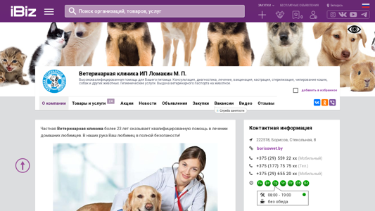 Скриншот сайта