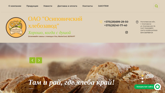 Скриншот сайта