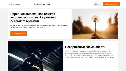 Скриншот сайта