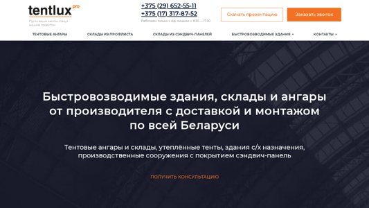 Скриншот сайта