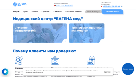 Скриншот сайта