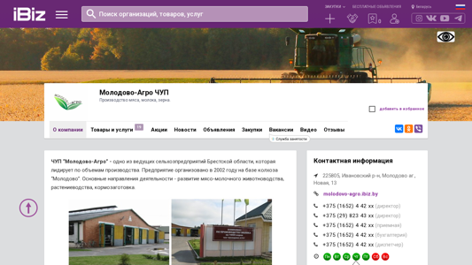 Скриншот сайта