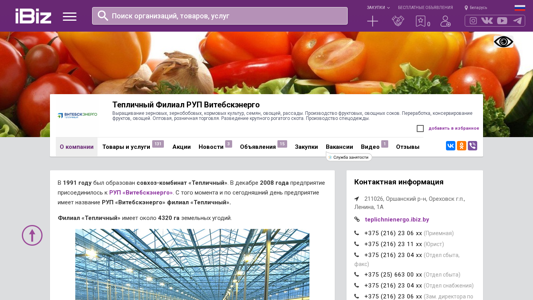 Скриншот сайта