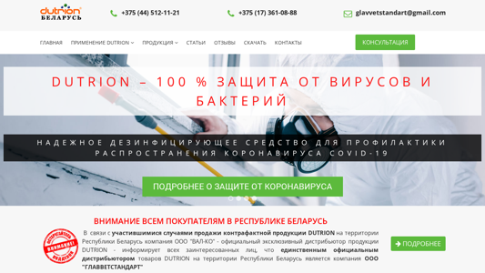 Скриншот сайта