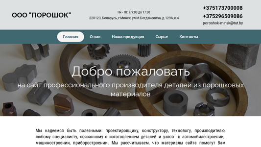 Скриншот сайта