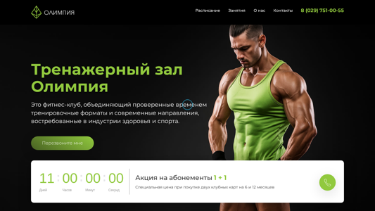 Скриншот сайта