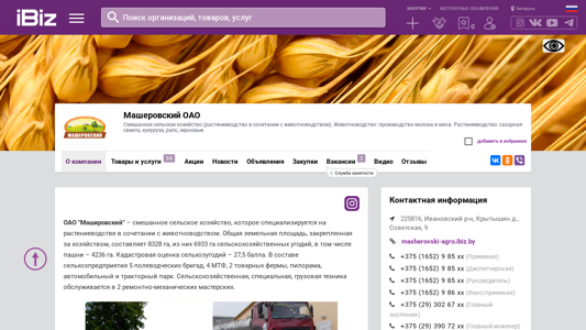 Скриншот сайта