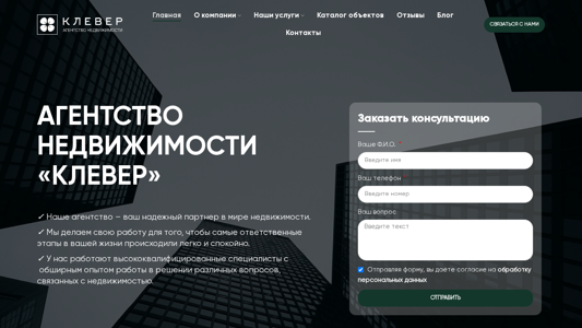 Скриншот сайта