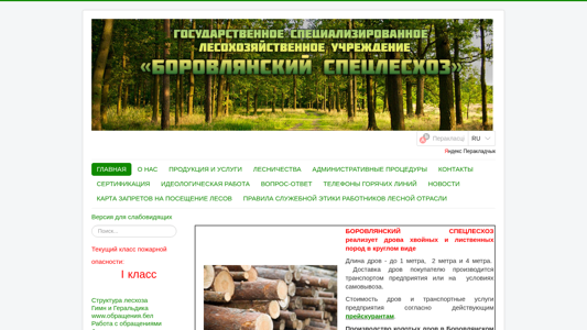 Скриншот сайта
