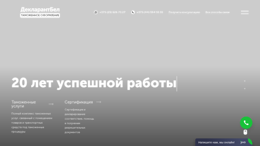 Скриншот сайта