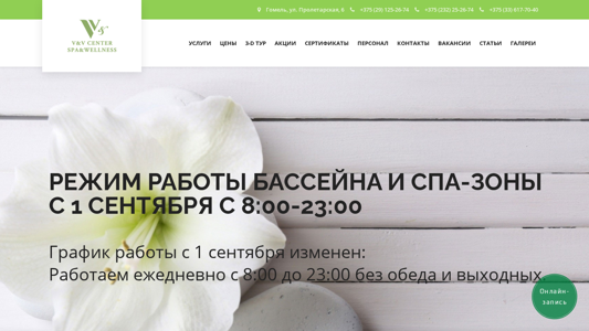 Скриншот сайта