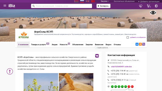 Скриншот сайта