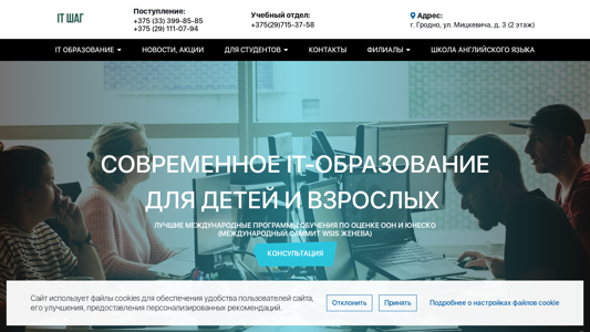 Скриншот сайта