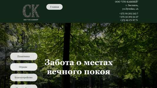 Скриншот сайта