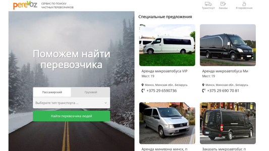 Скриншот сайта