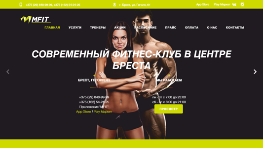 Скриншот сайта
