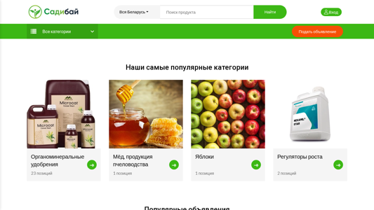 Скриншот сайта